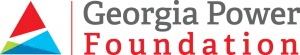 Logo of Georgia Power Foundation, featuring a triangular design with red, blue, and green segments on the left. The words "Georgia Power Foundation" are on the right, with "Georgia Power" in gray and "Foundation" in red.